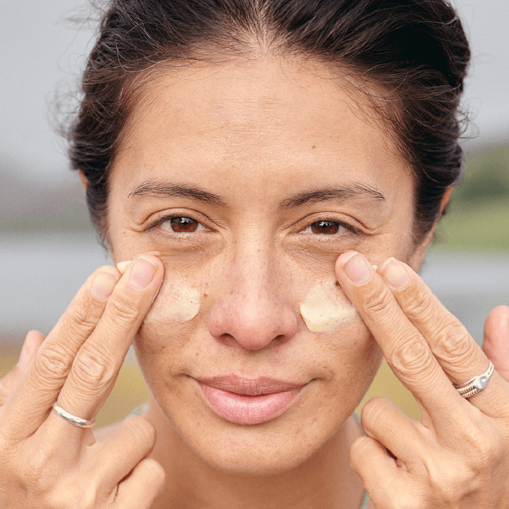 applying clay cleanser